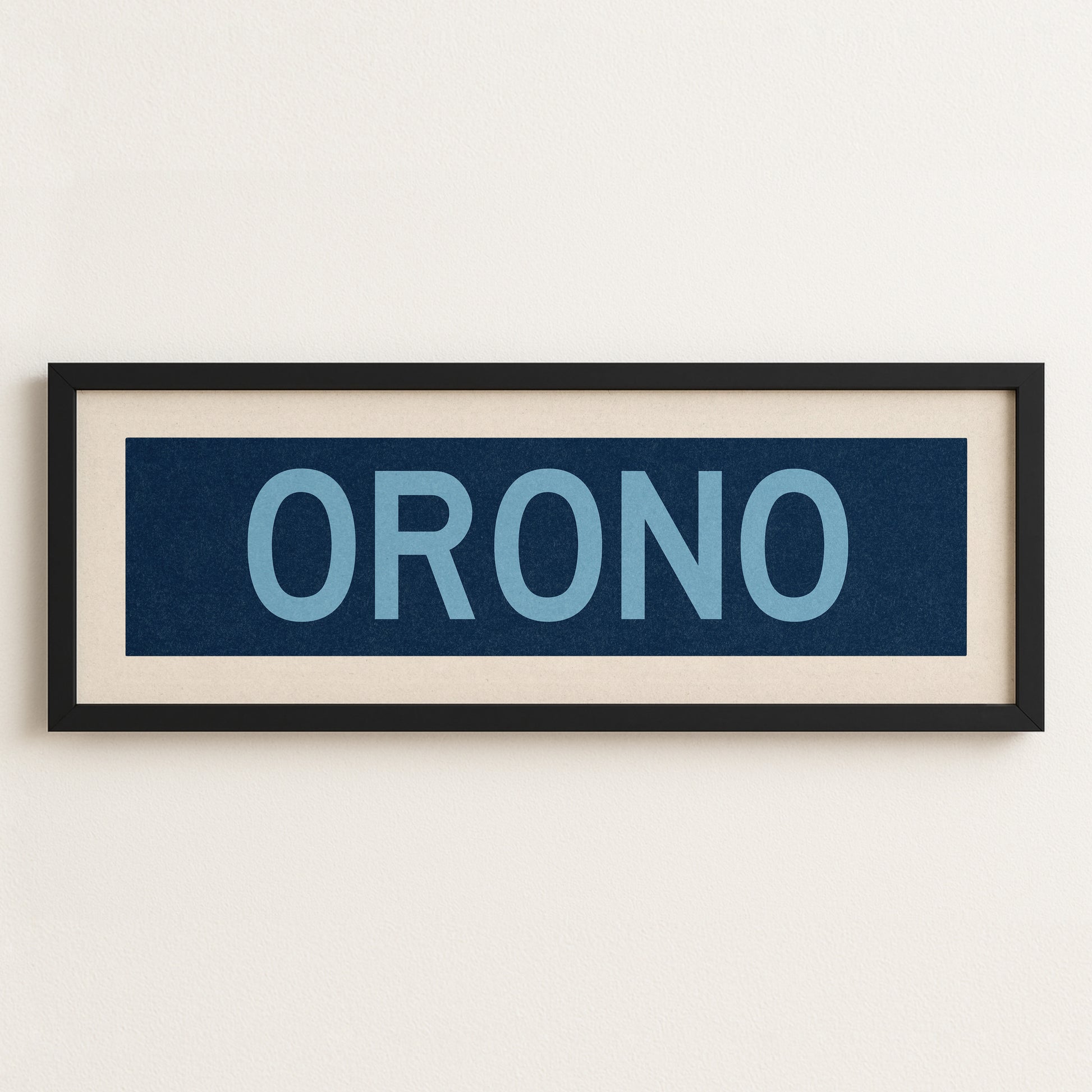 Framed Orono Maine Blue Bus Scroll - Tejas Country Club