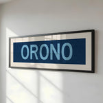 Framed Orono Maine Blue Bus Scroll - Tejas Country Club