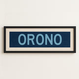 Framed Orono Maine Blue Bus Scroll - Tejas Country Club