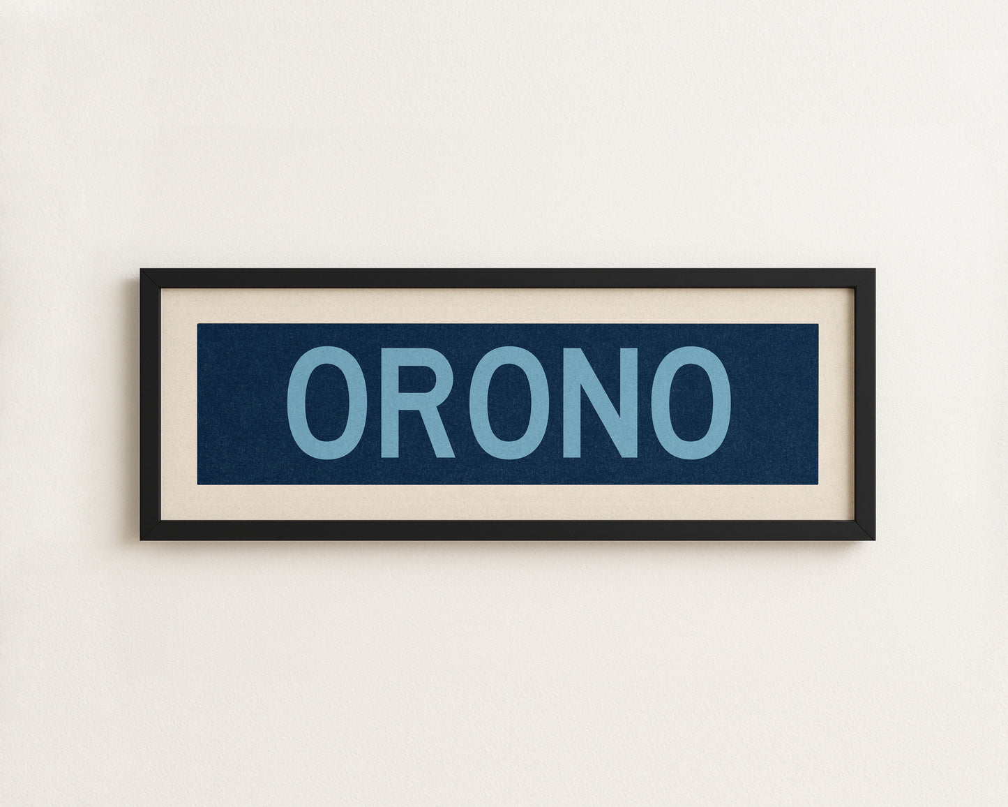Framed Orono Maine Blue Bus Scroll - Tejas Country Club