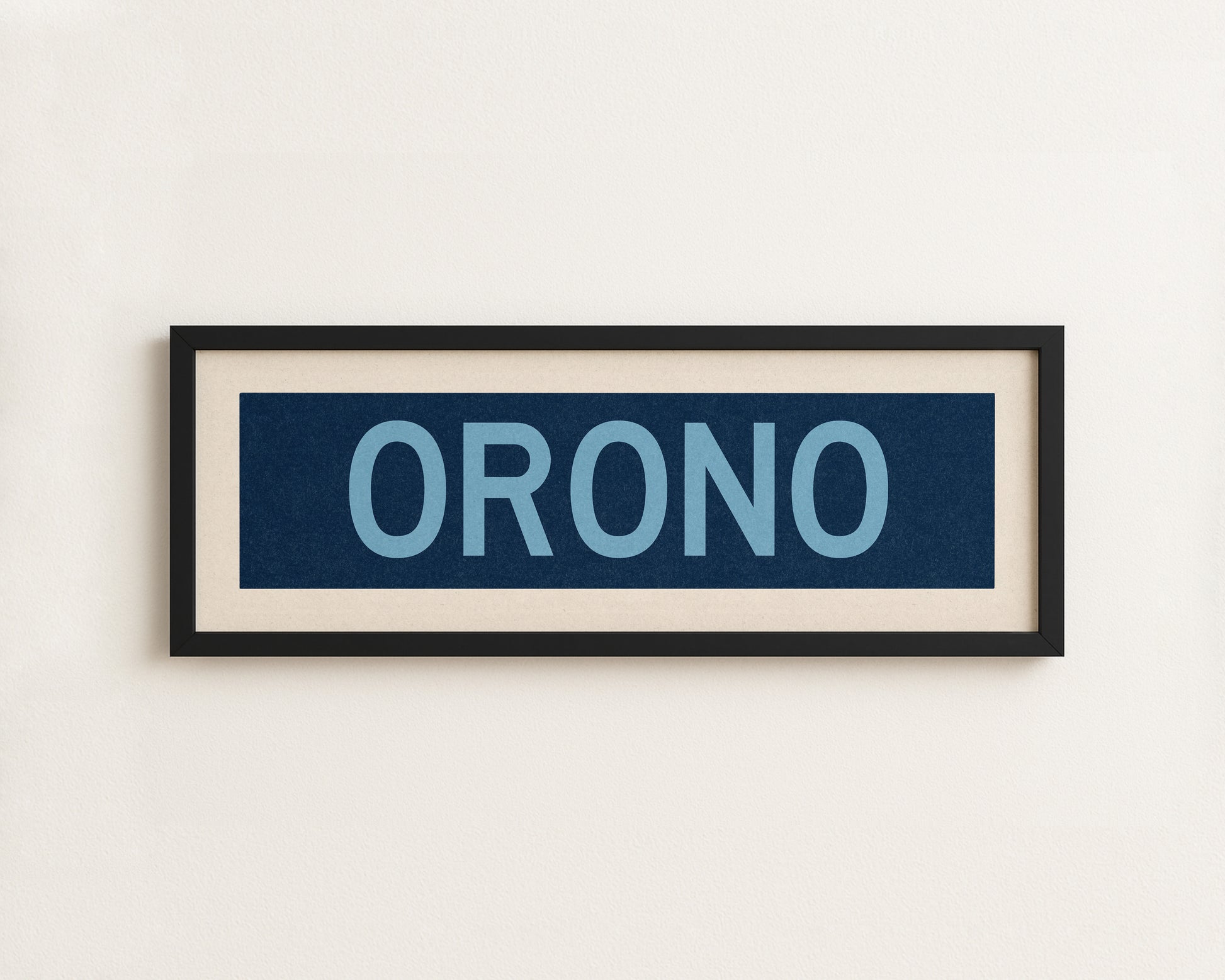 Framed Orono Maine Blue Bus Scroll - Tejas Country Club