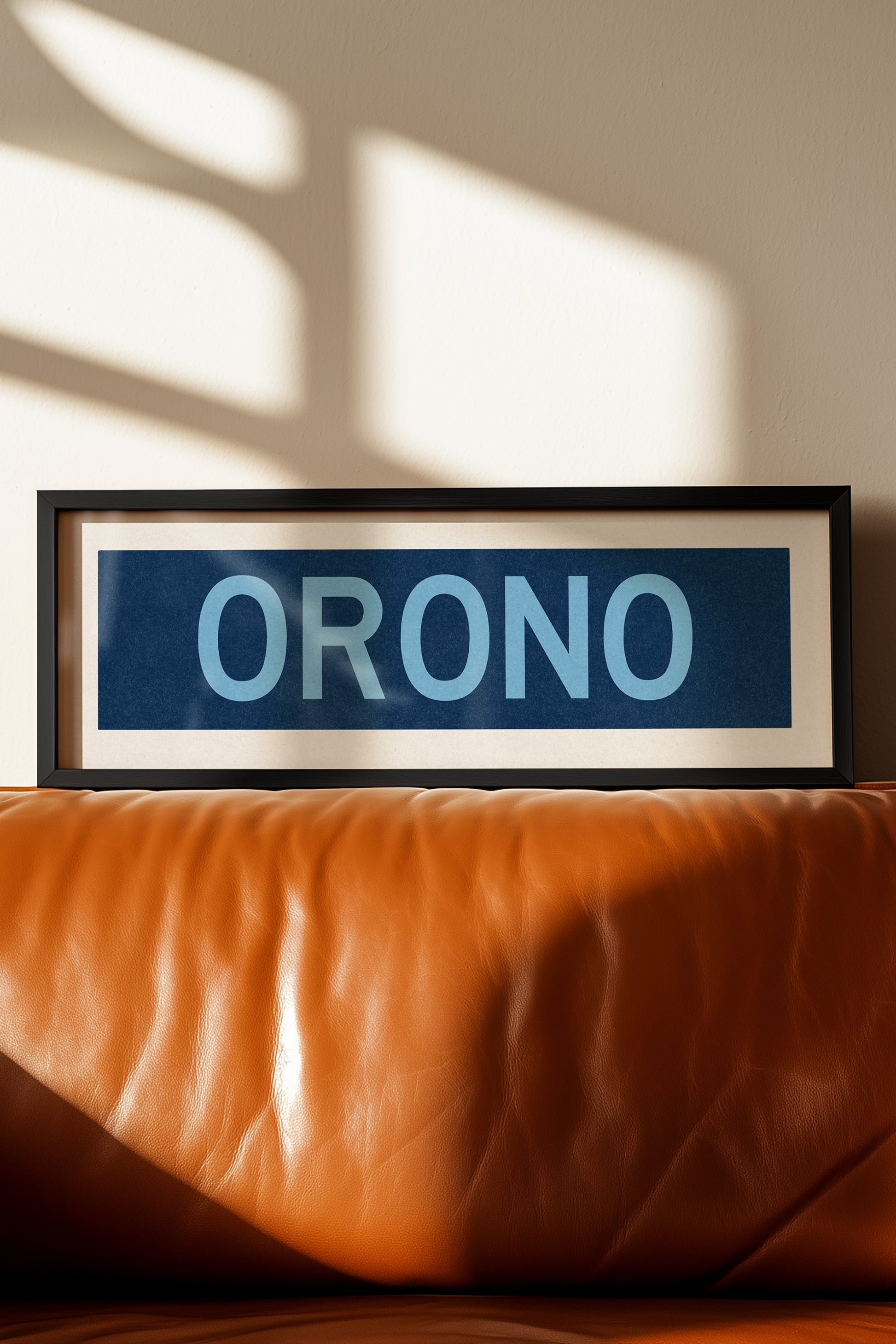 Framed Orono Maine Blue Bus Scroll - Tejas Country Club