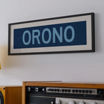 Framed Orono Maine Blue Bus Scroll - Tejas Country Club