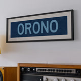 Framed Orono Maine Blue Bus Scroll - Tejas Country Club