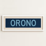 Framed Orono Maine Blue Bus Scroll - Tejas Country Club