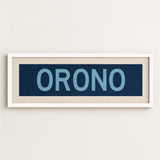 Framed Orono Maine Blue Bus Scroll - Tejas Country Club