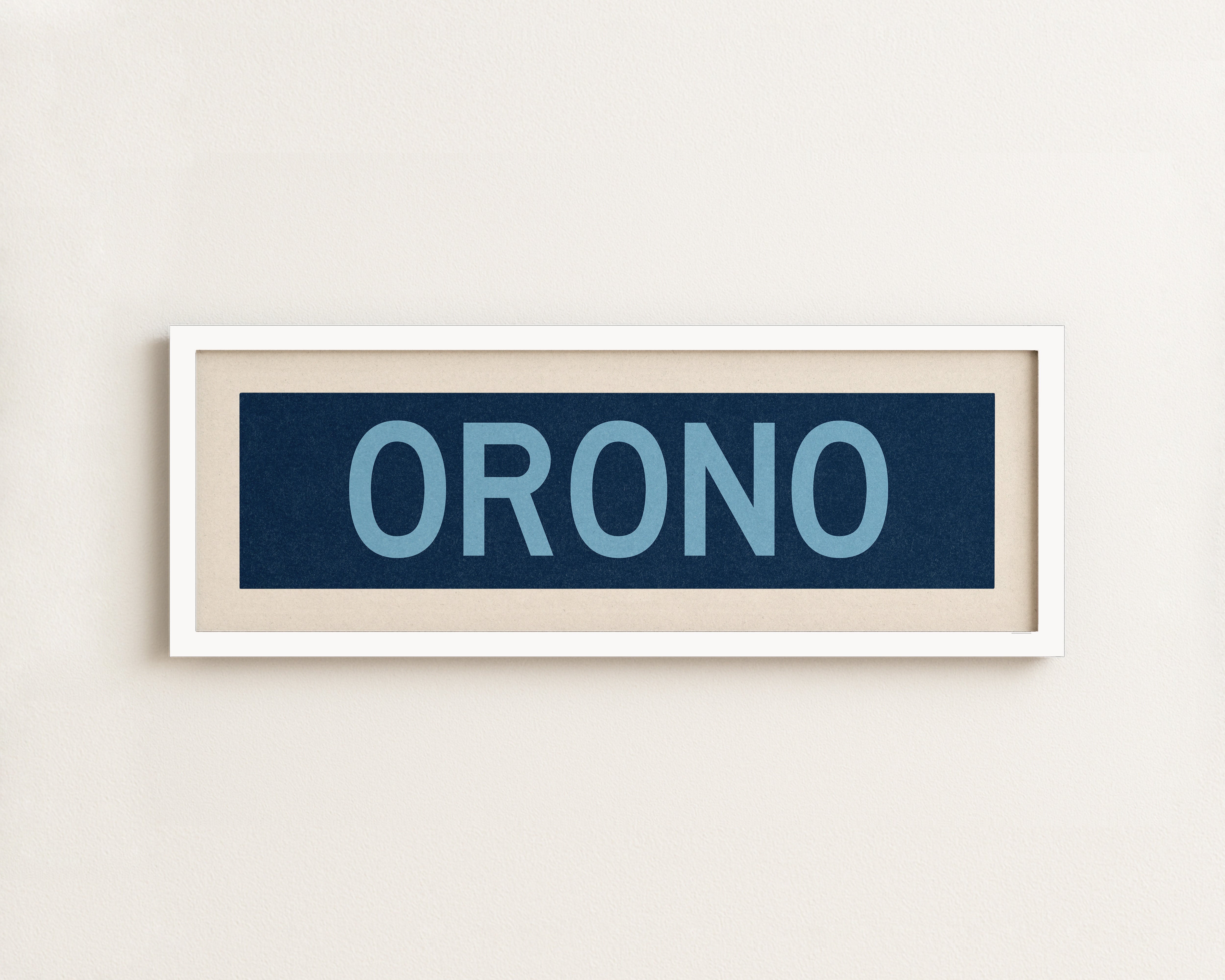 Framed Orono Maine Blue Bus Scroll - Tejas Country Club