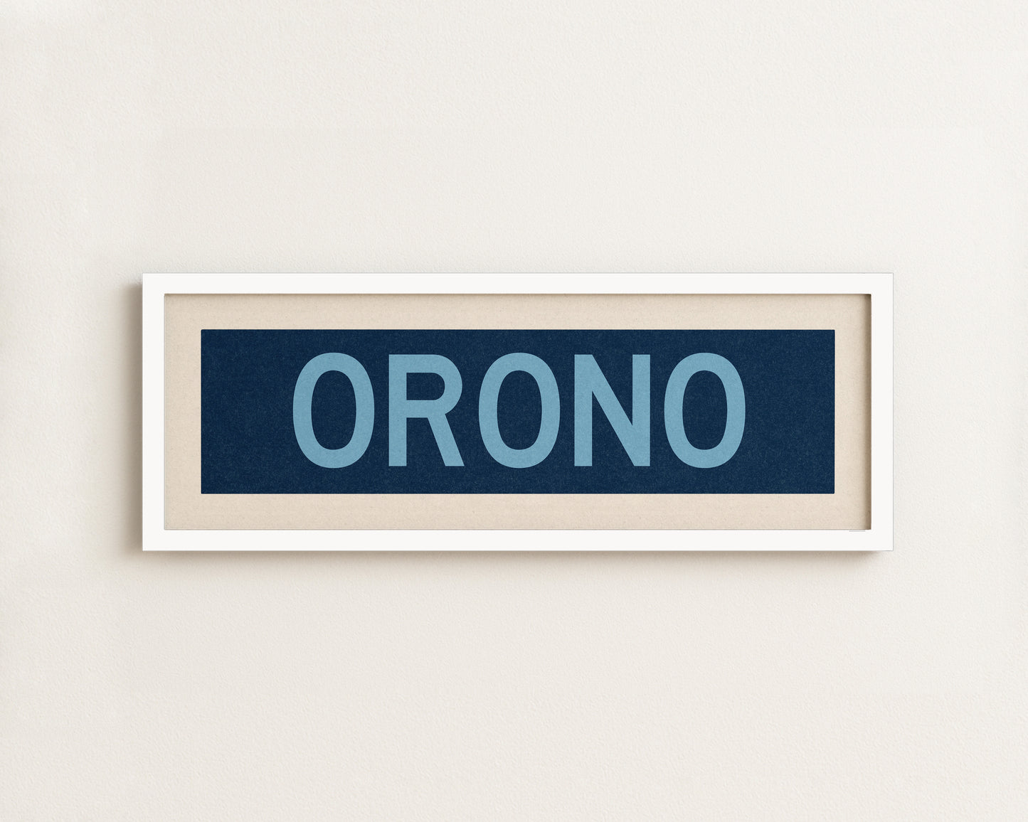 Framed Orono Maine Blue Bus Scroll - Tejas Country Club