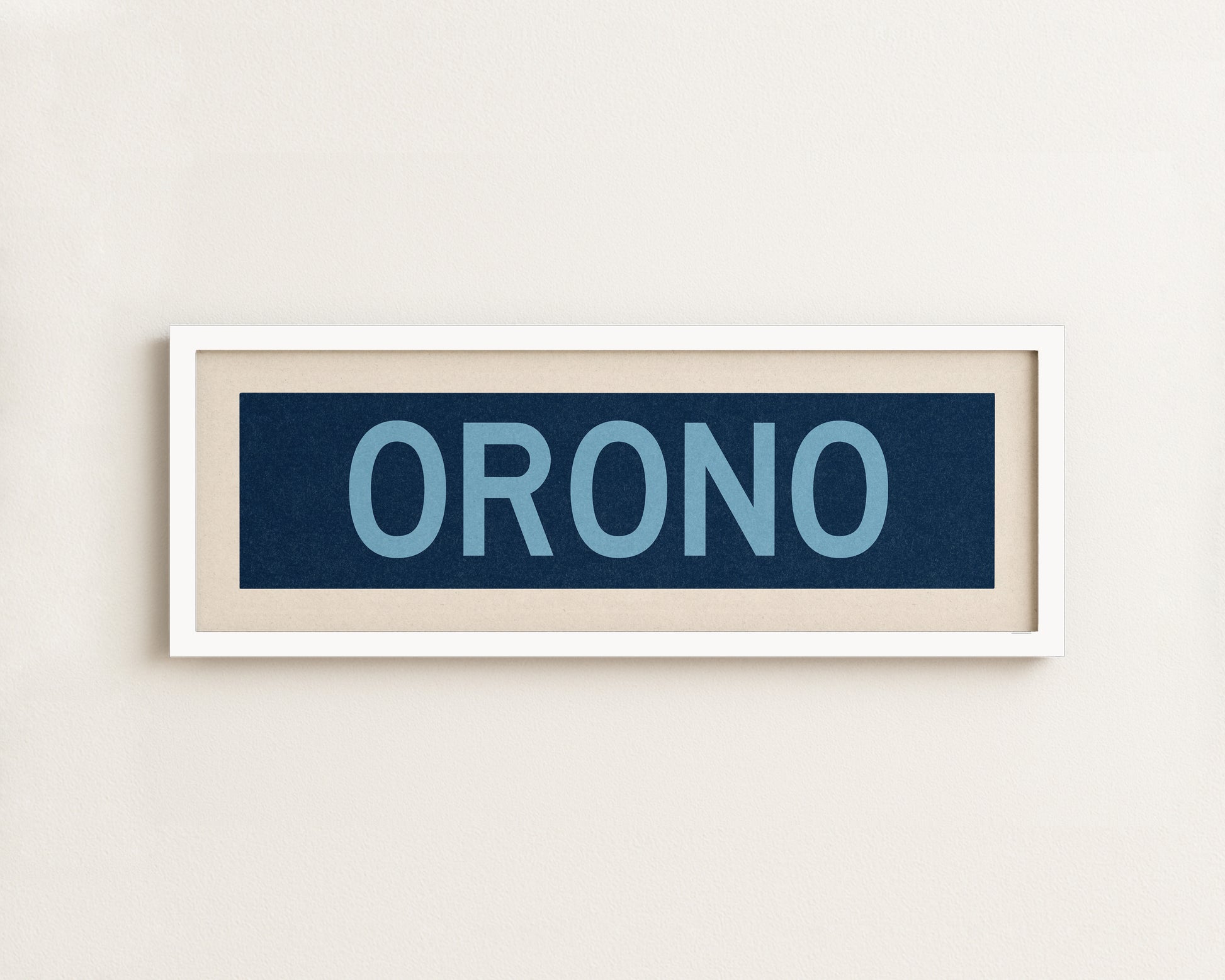 Framed Orono Maine Blue Bus Scroll - Tejas Country Club