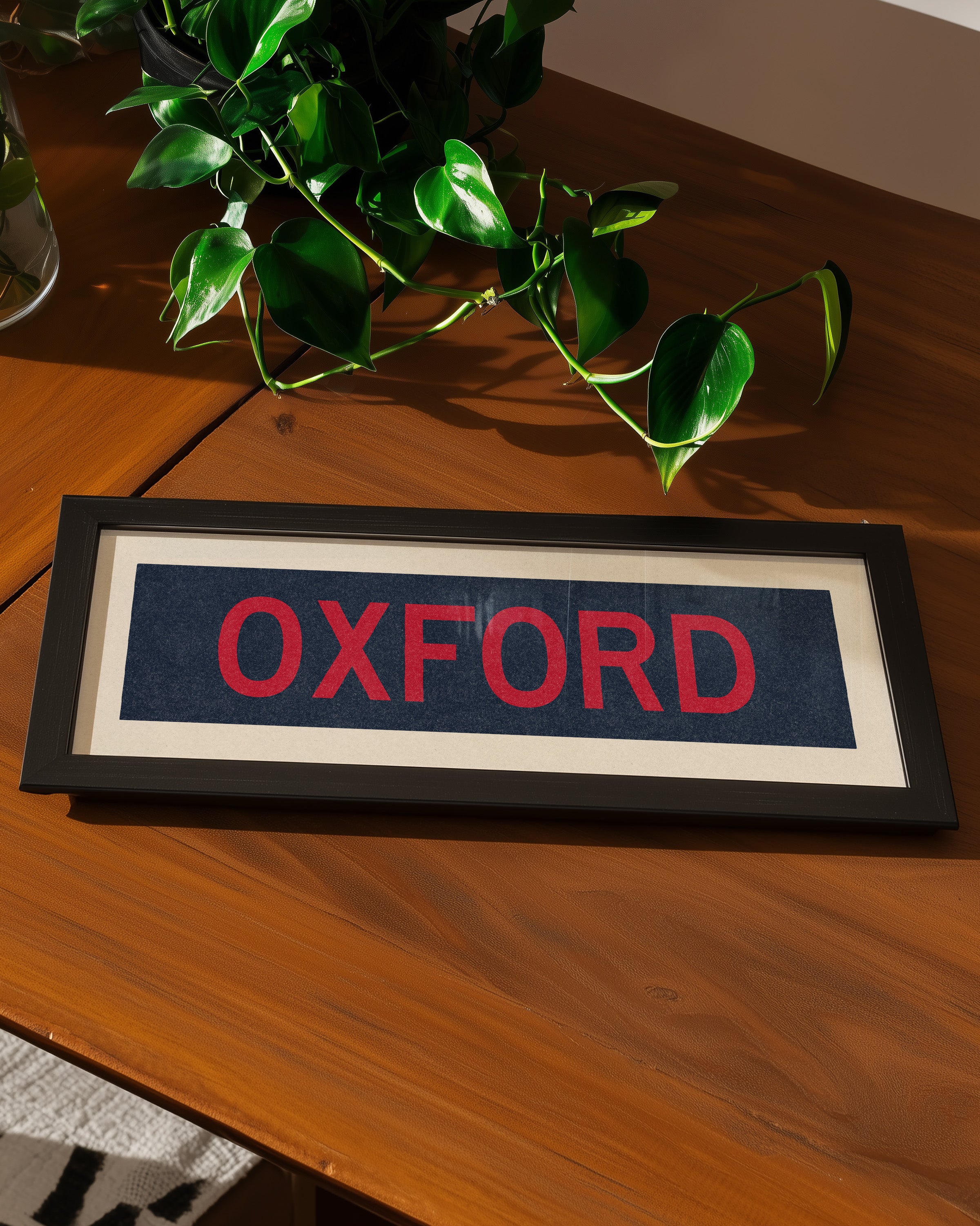 Framed Oxford Navy Bus Scroll - Tejas Country Club