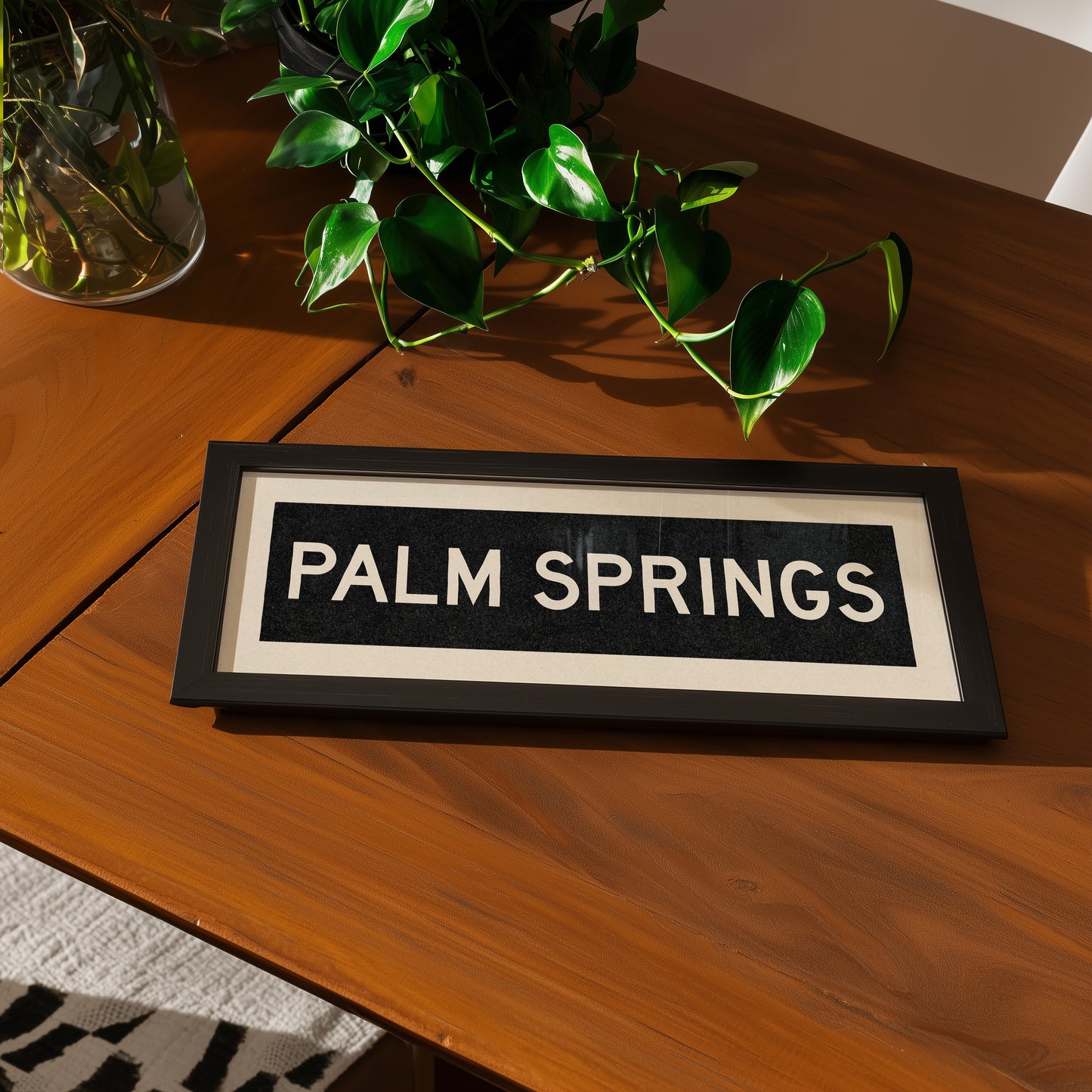 Framed Palm Springs California Bus Scroll