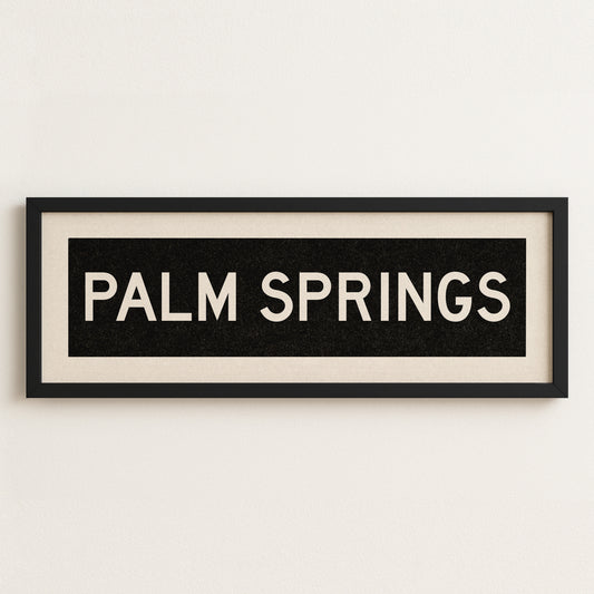 Framed Palm Springs California Bus Scroll