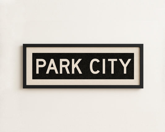 Framed Park City Utah Bus Scroll