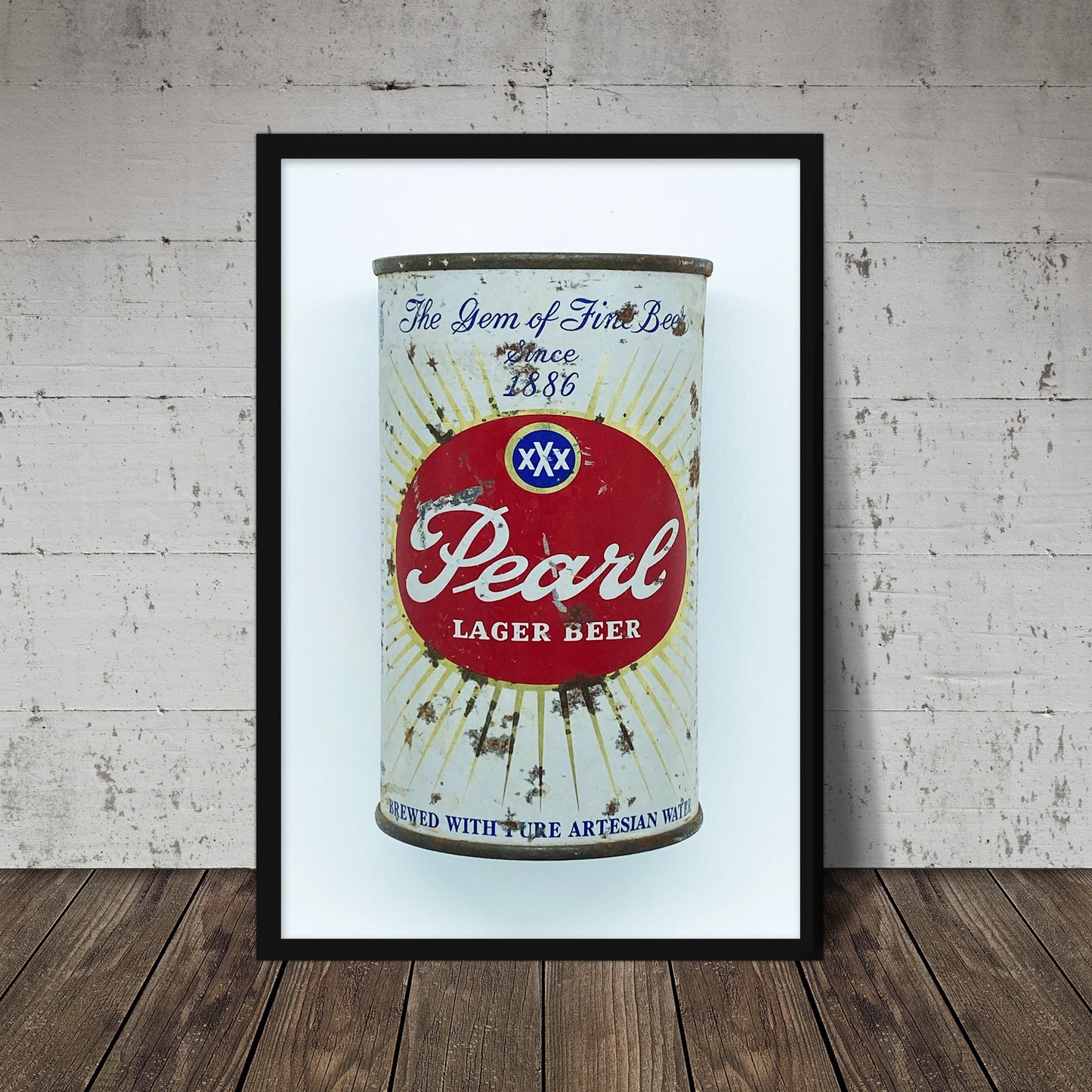 Vintage Sunburst Pearl Beer Can Photography Print - Tejas Country Club