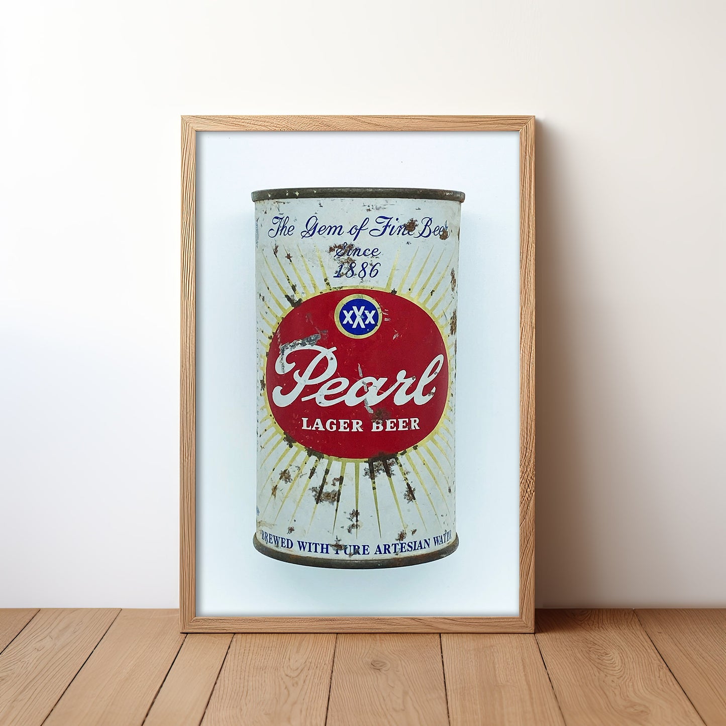 Vintage Sunburst Pearl Beer Can Photography Print