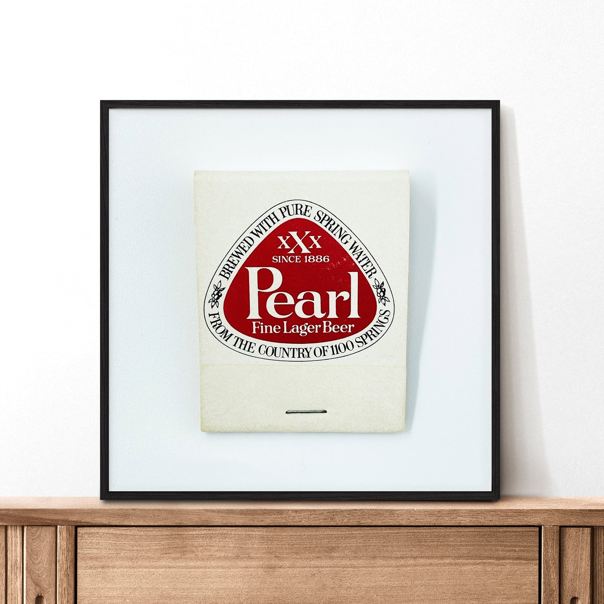 Pearl Beer Vintage Logo Matchbook Photography Print - Tejas Country Club