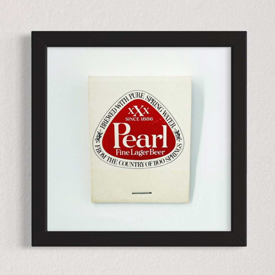 Pearl Beer Vintage Logo Matchbook Photography Print - Tejas Country Club