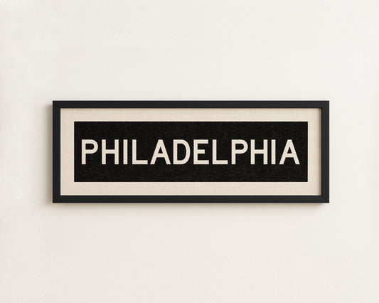 Framed Philadelphia Pennsylvania Bus Scroll