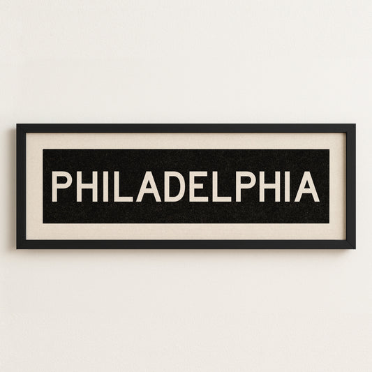 Framed Philadelphia Pennsylvania Bus Scroll