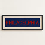 Framed Philadelphia Blue and Red Bus Scroll - Tejas Country Club
