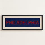 Framed Philadelphia Blue and Red Bus Scroll - Tejas Country Club