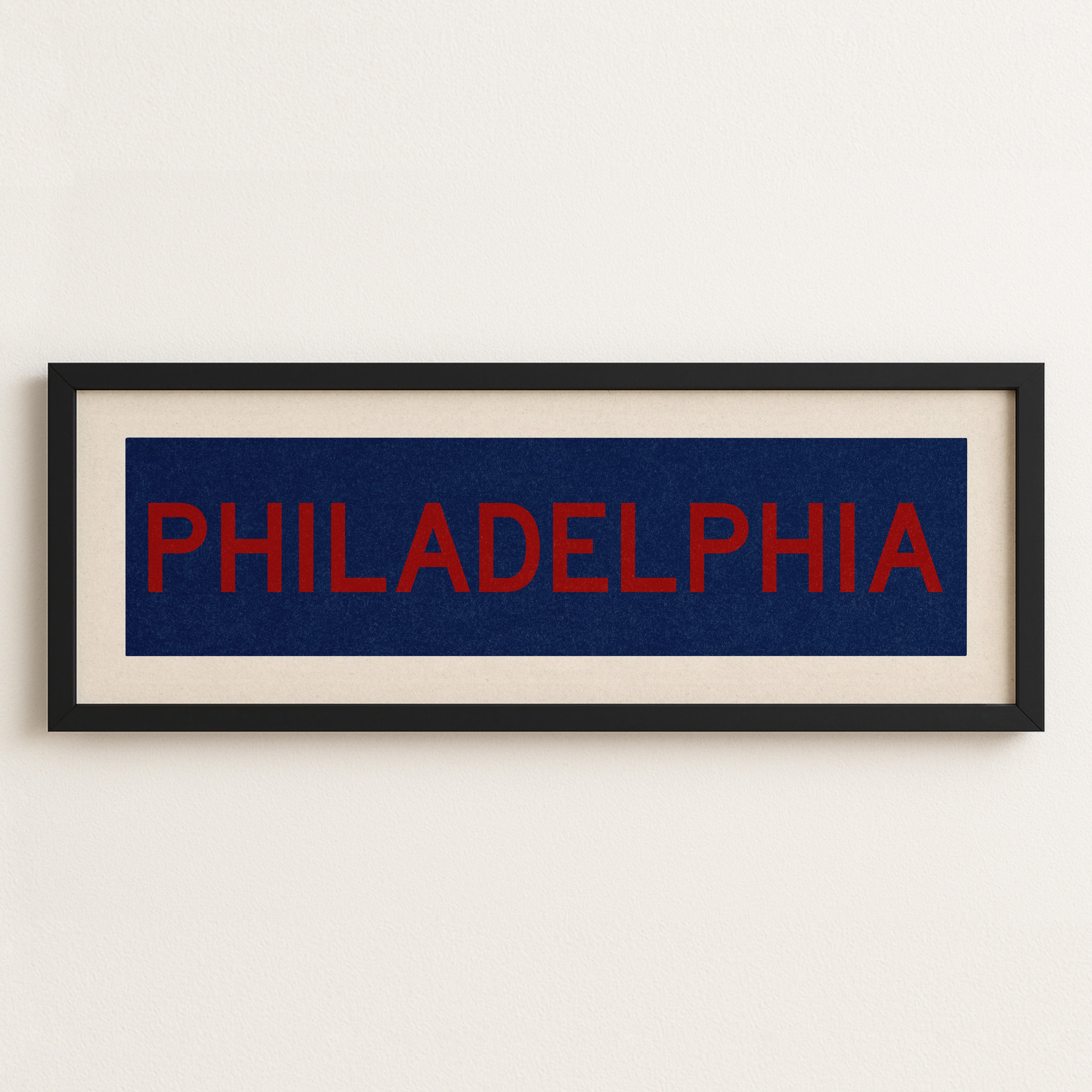 Framed Philadelphia Blue and Red Bus Scroll - Tejas Country Club