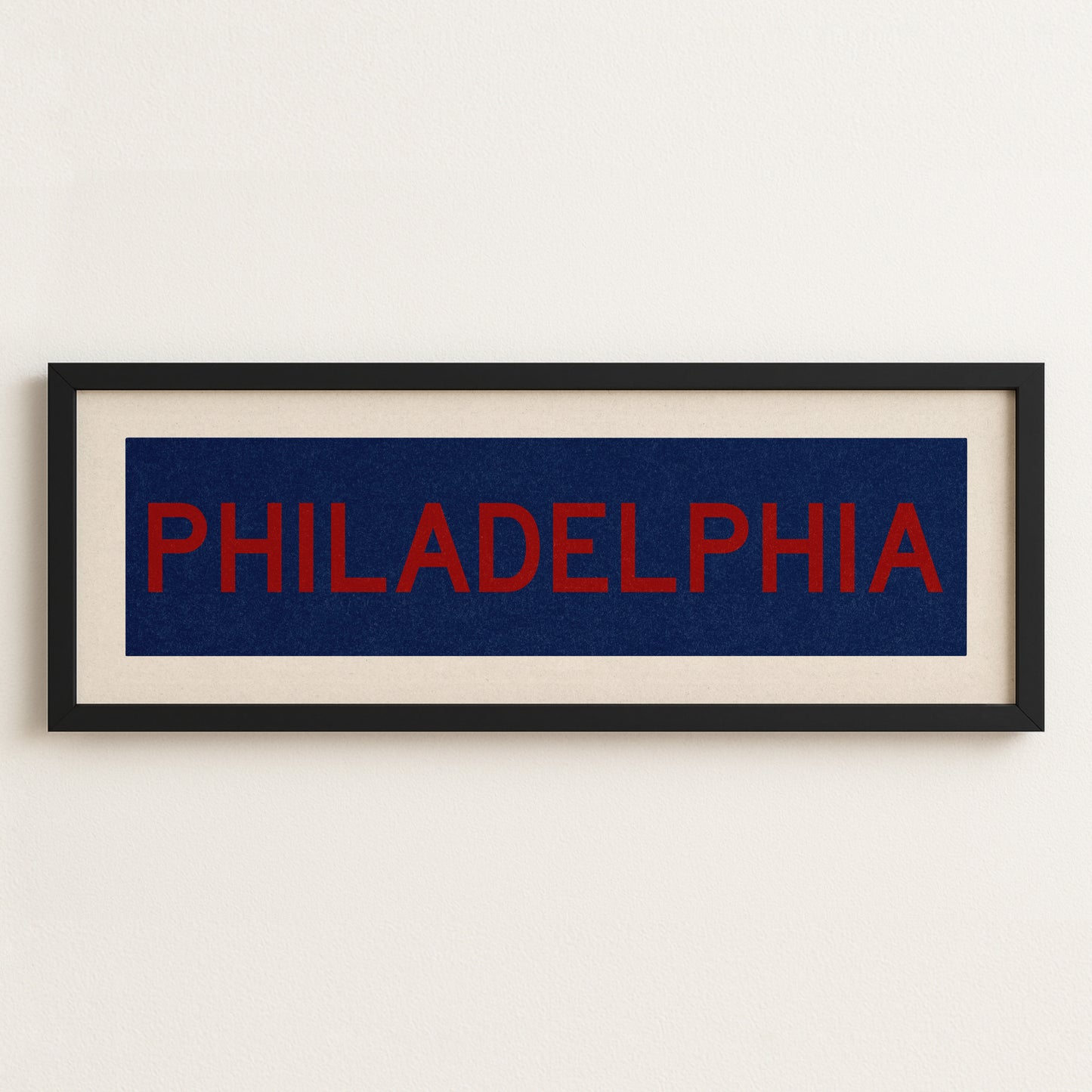 Framed Philadelphia Blue and Red Bus Scroll - Tejas Country Club