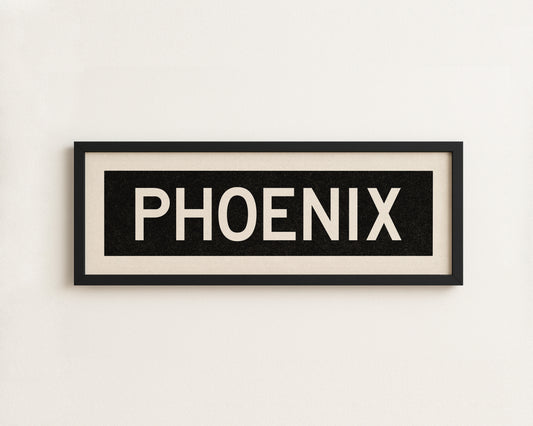 Framed Phoenix Arizona Bus Scroll