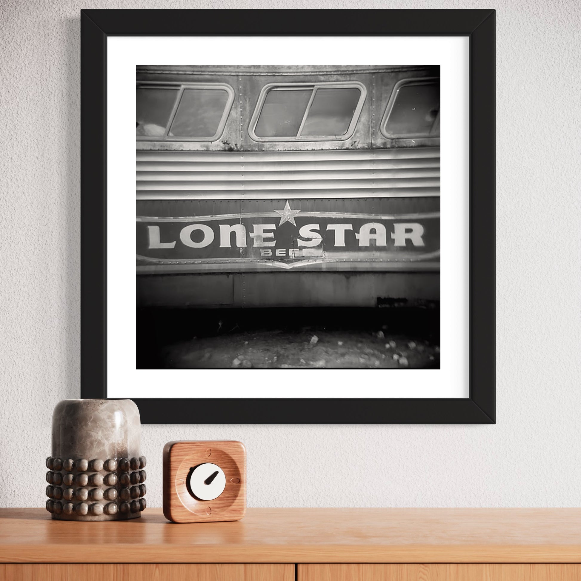 Lone Star Beer Bus Holga Photography Print - Tejas Country Club