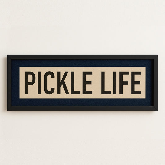 Framed Pickle Life Pickleball Art Scroll Sign