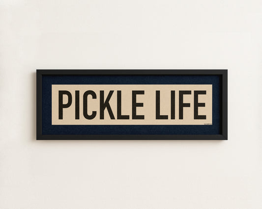 Framed Pickle Life Pickleball Art Scroll Sign