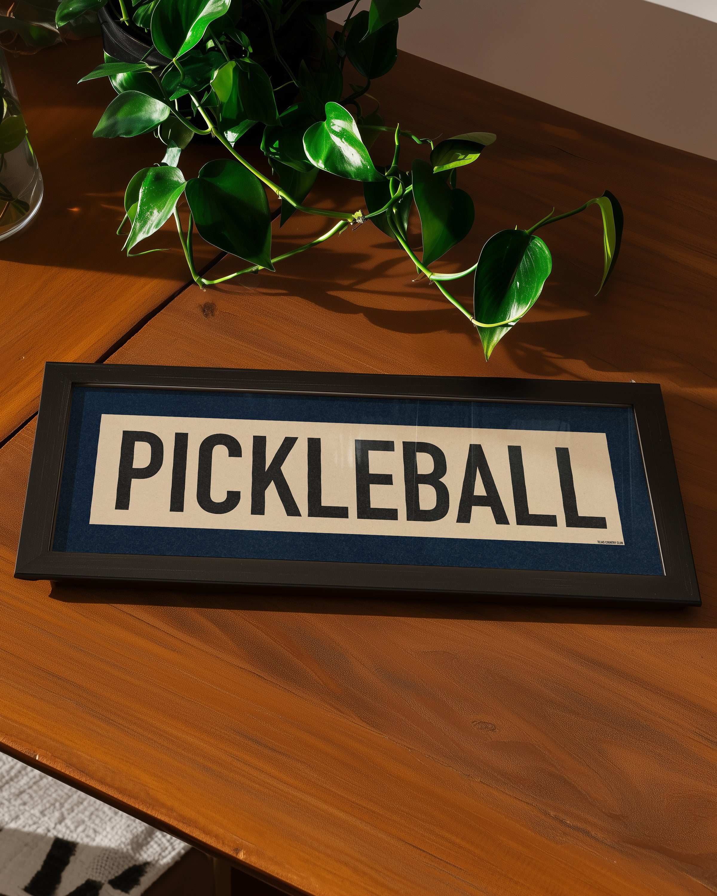 Framed Pickleball Art Scroll Sign - Tejas Country Club