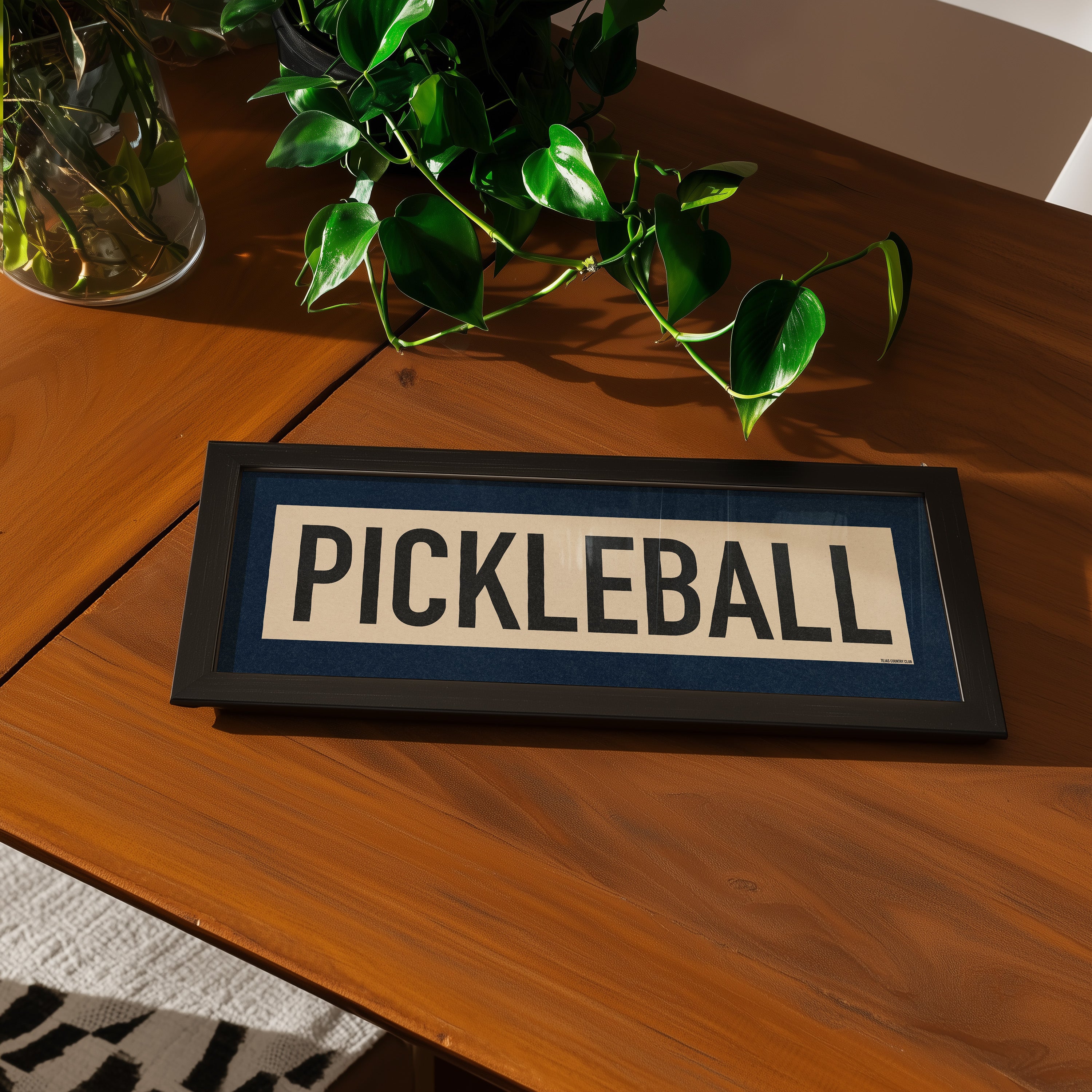 Framed Pickleball Art Scroll Sign - Tejas Country Club