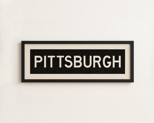 Framed Pittsburgh Pennsylvania Bus Scroll
