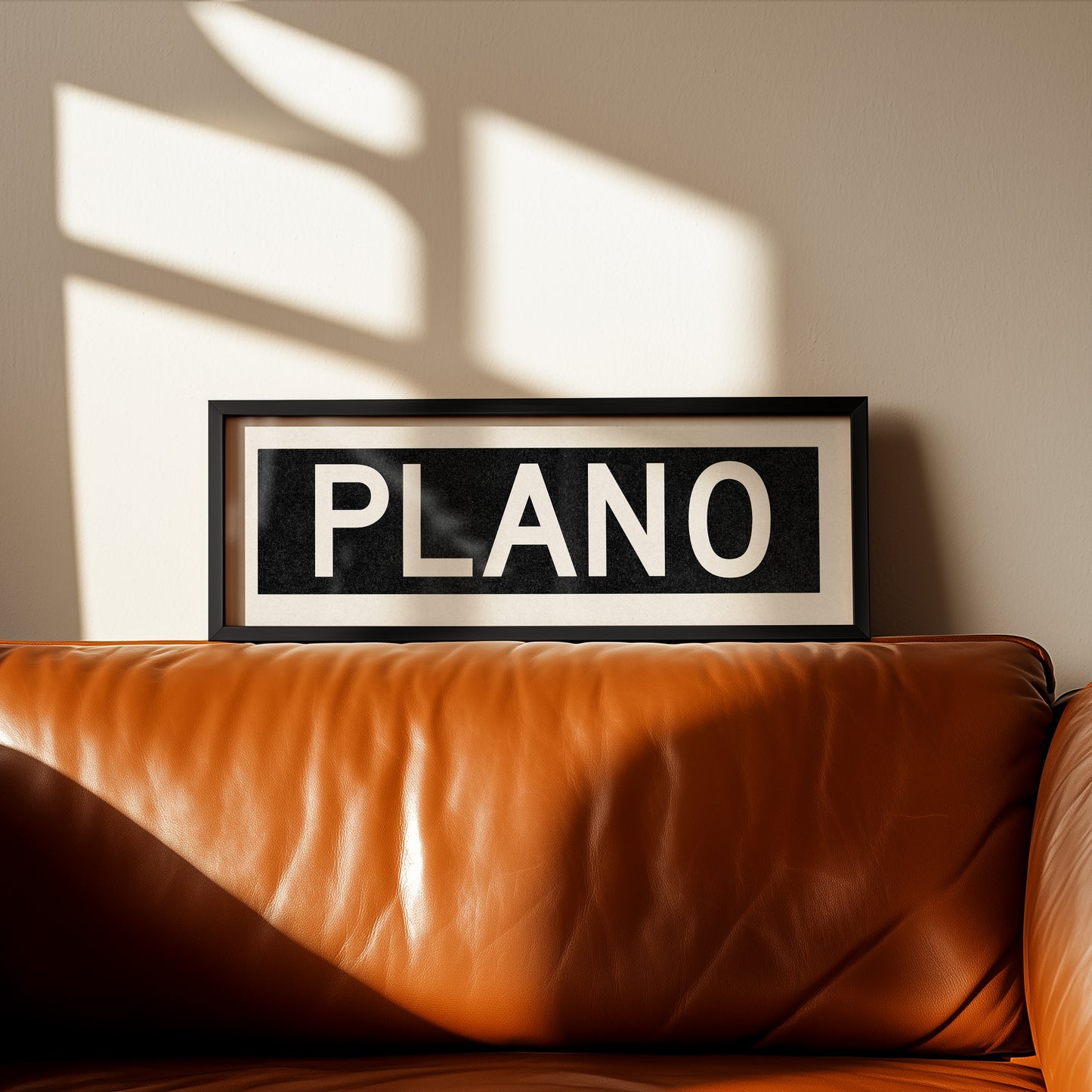 Framed Plano Bus Scroll Sign