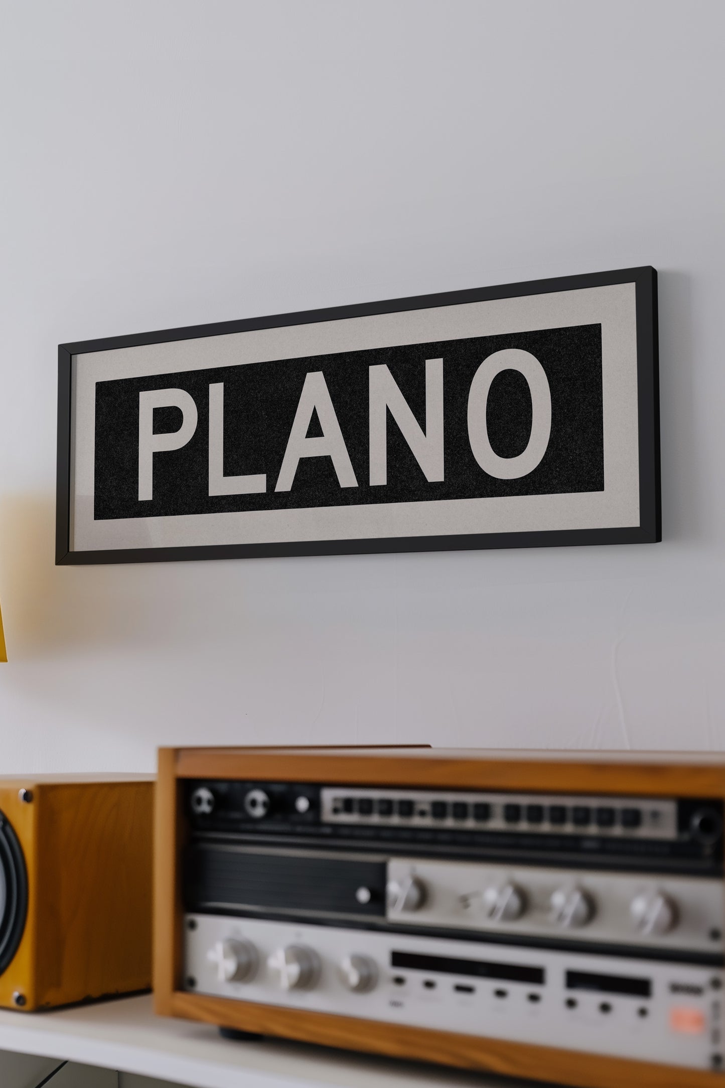 Framed Plano Bus Scroll Sign