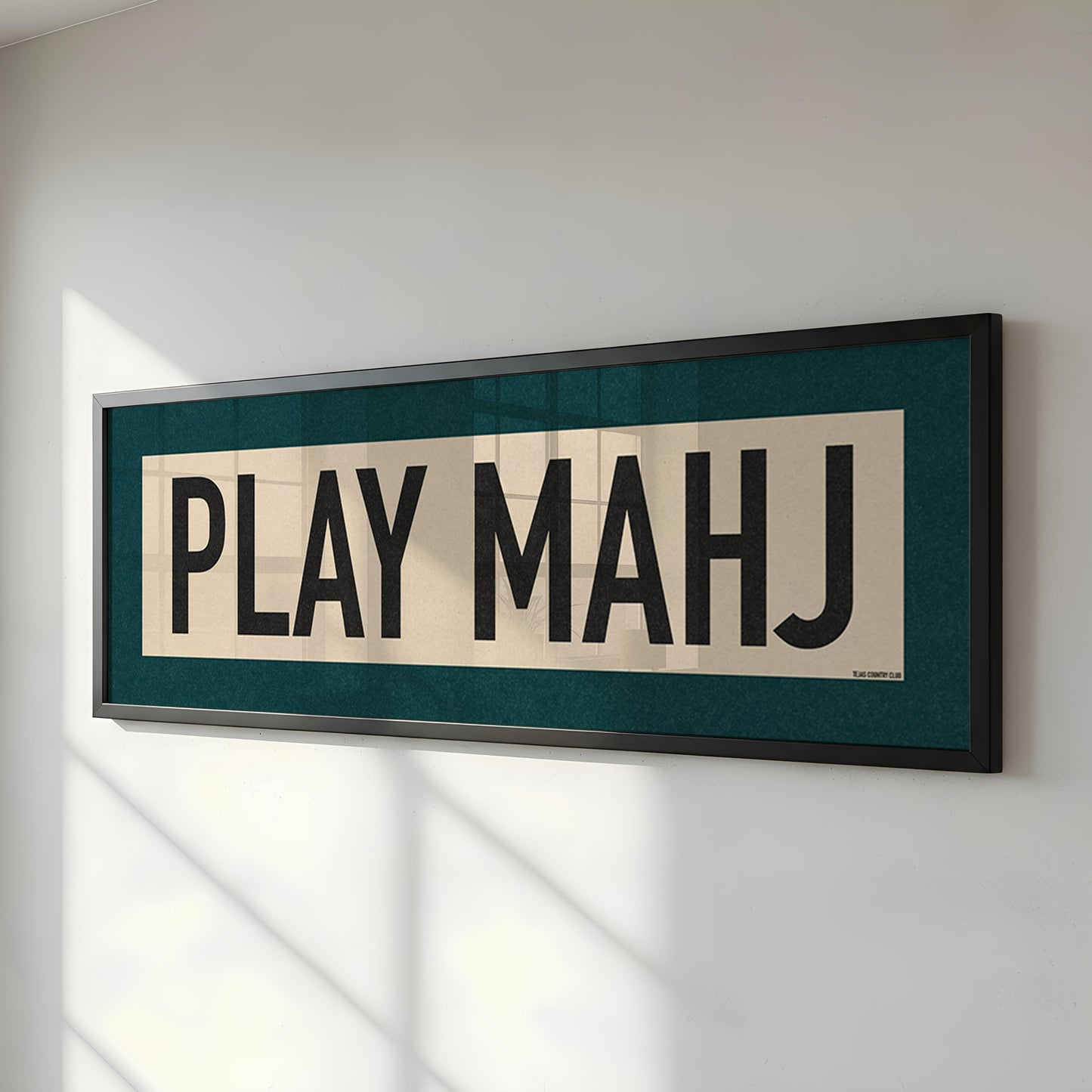 Framed Play Mahj Mahjong Art Scroll Sign