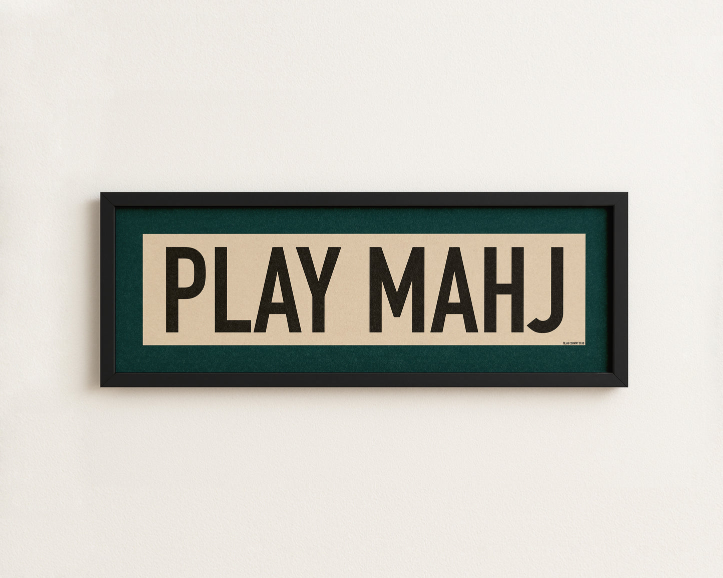 Framed Play Mahj Mahjong Art Scroll Sign