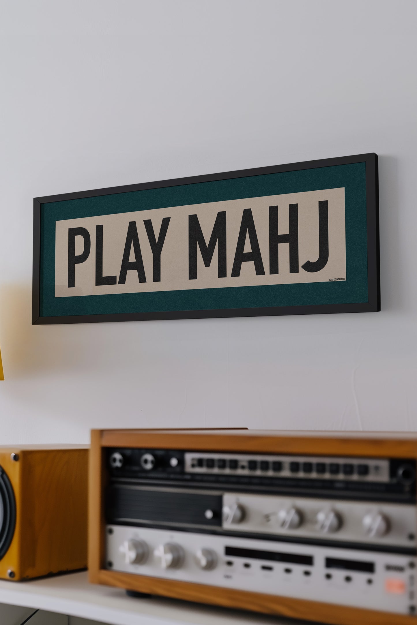 Framed Play Mahj Mahjong Art Scroll Sign