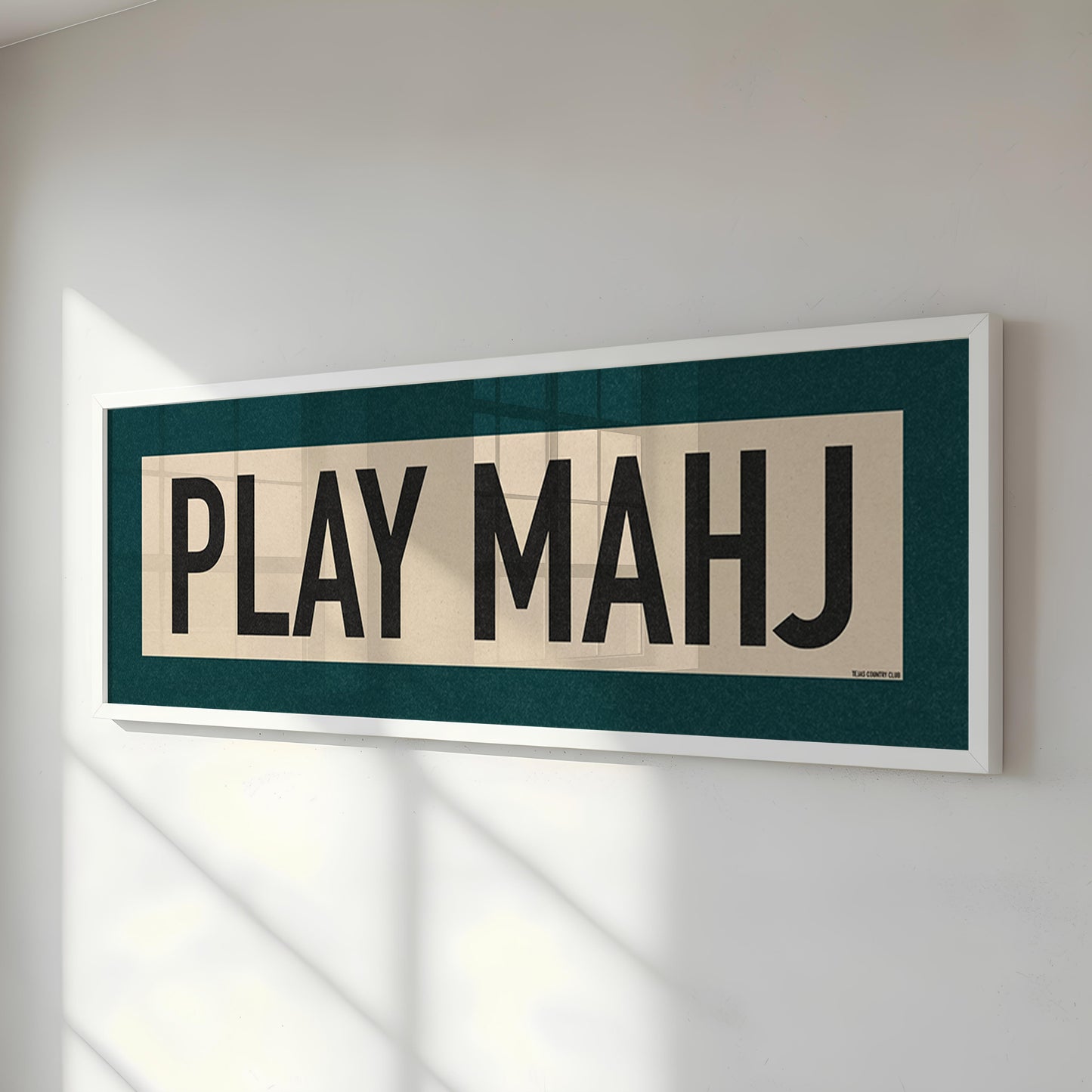Framed Play Mahj Mahjong Art Scroll Sign