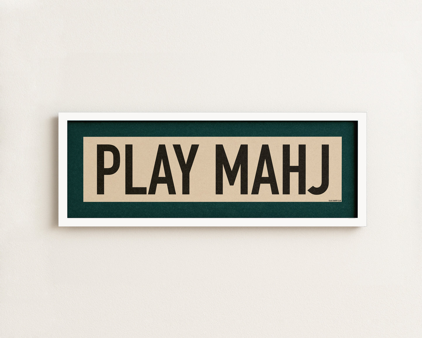Framed Play Mahj Mahjong Art Scroll Sign