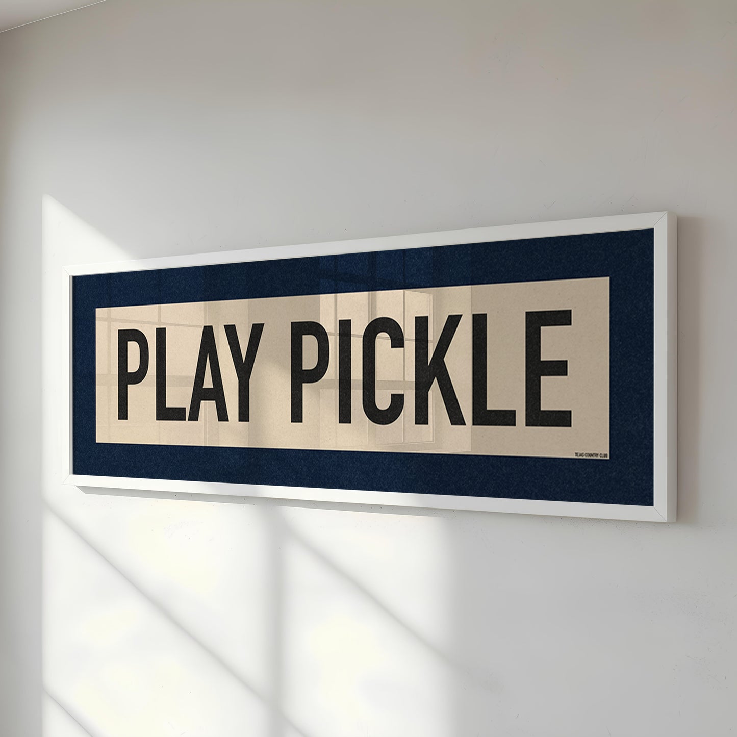 Framed Play Pickle Pickleball Art Scroll Sign