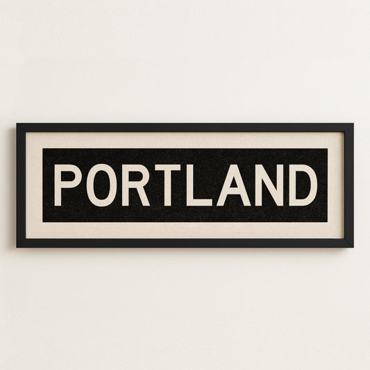 Framed Portland Oregon Bus Scroll
