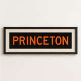 Framed Princeton Black and Orange Bus Scroll
