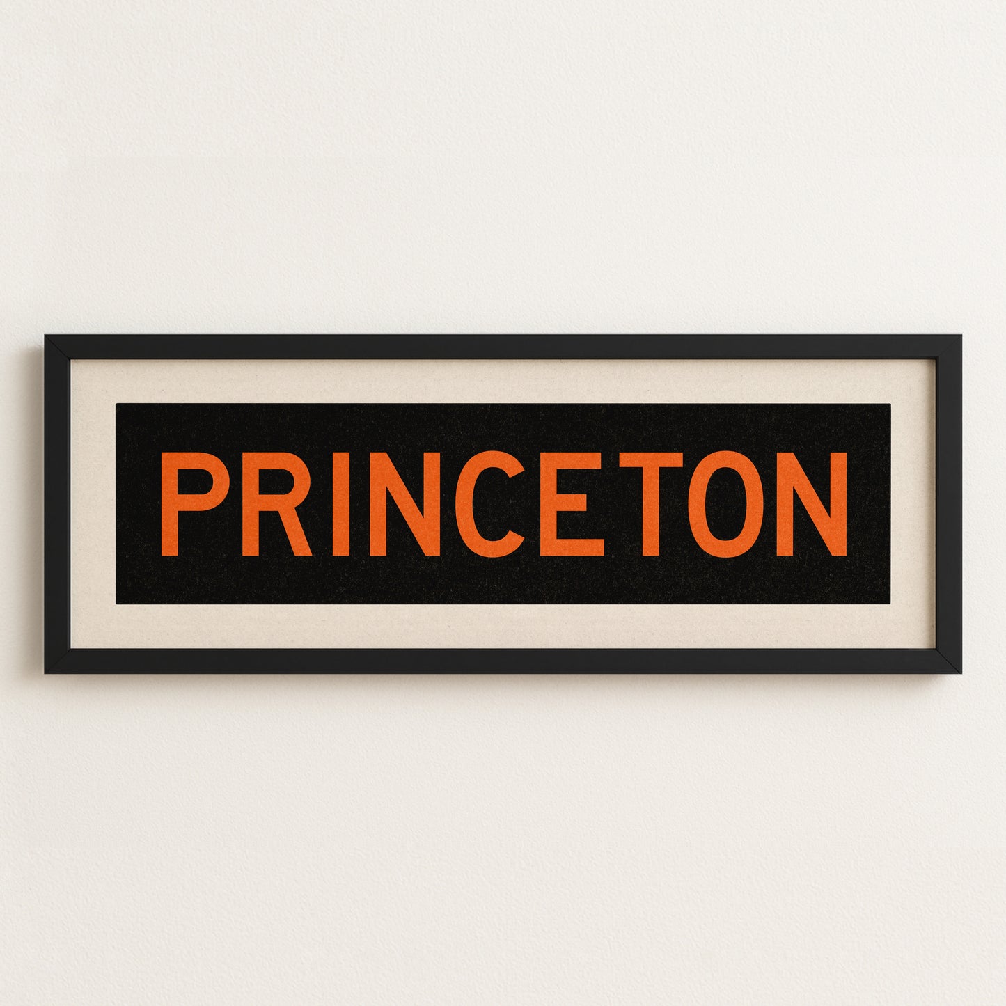 Framed Princeton Black and Orange Bus Scroll