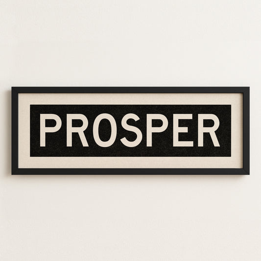 Framed Prosper Bus Scroll Sign