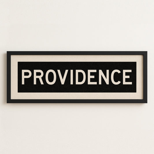 Framed Providence Rhode Island Bus Scroll