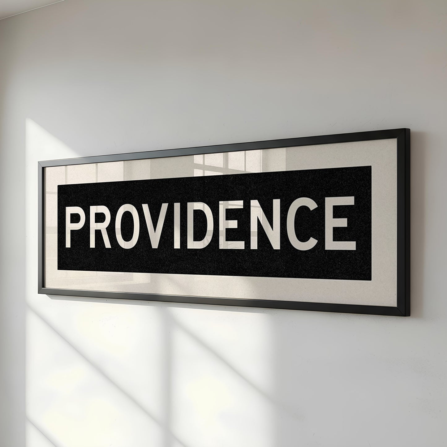 Framed Providence Rhode Island Bus Scroll