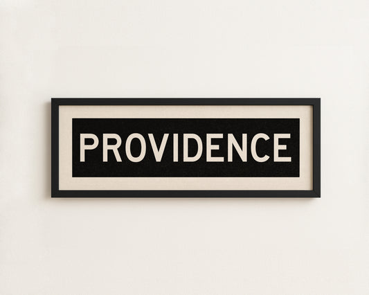 Framed Providence Rhode Island Bus Scroll