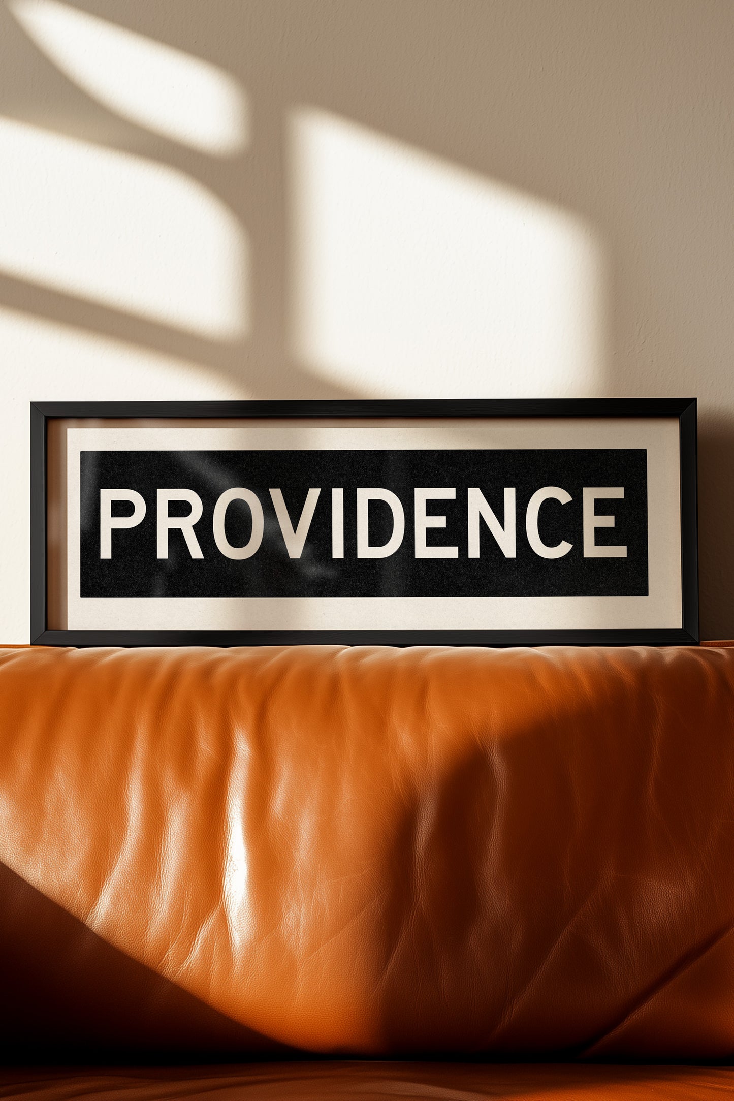 Framed Providence Rhode Island Bus Scroll